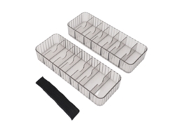 Caja De Almacenamiento De Cables De Datos Transparente Y Apilable Con Múltiples Compartimentos Para Uso En Oficina - Juego De 2