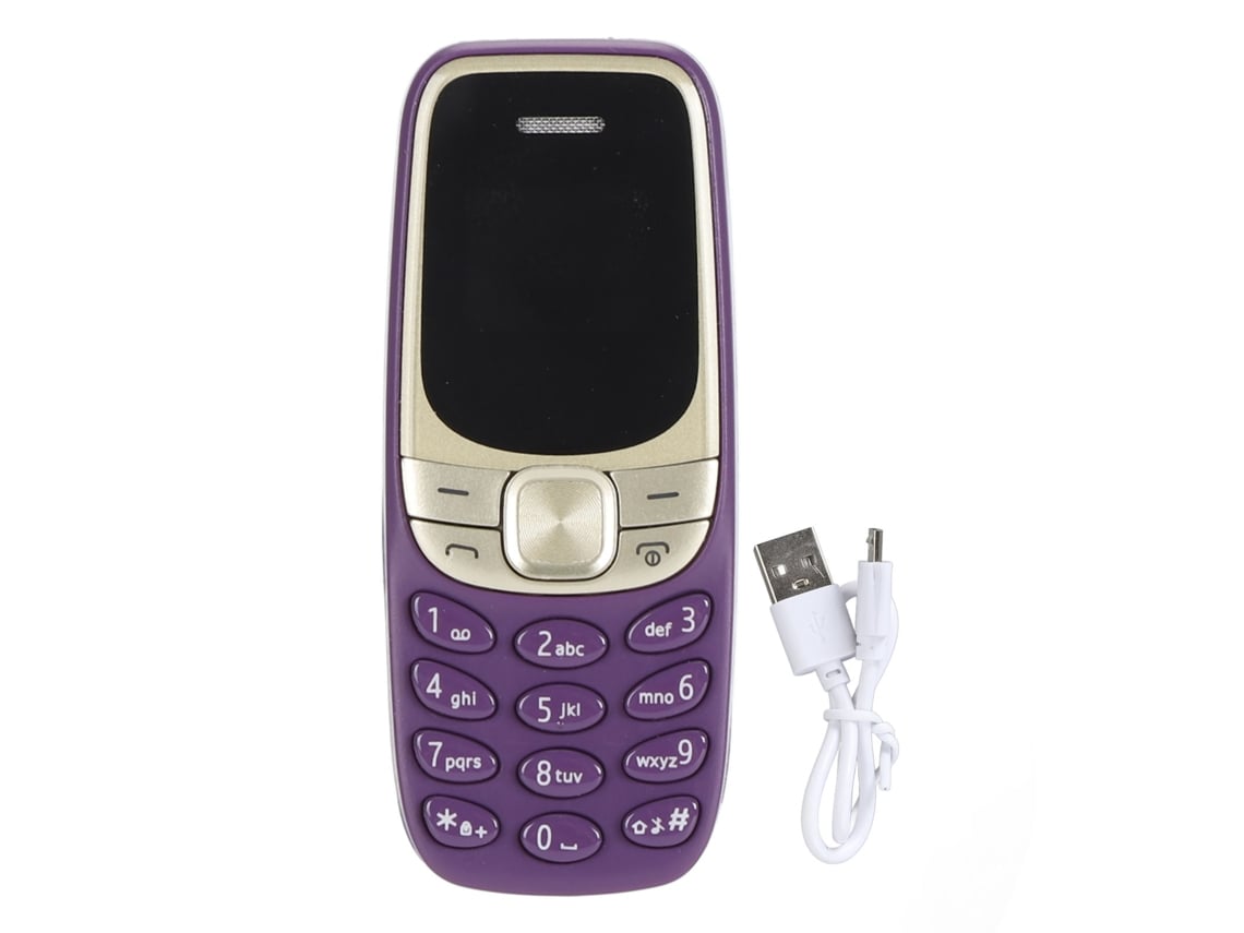 El Teléfono Móvil Mini Bluetooth Dual Sim Gsm 2g Más Pequeño, Desbloqueado, Para Niños Y Estudiantes - Morado