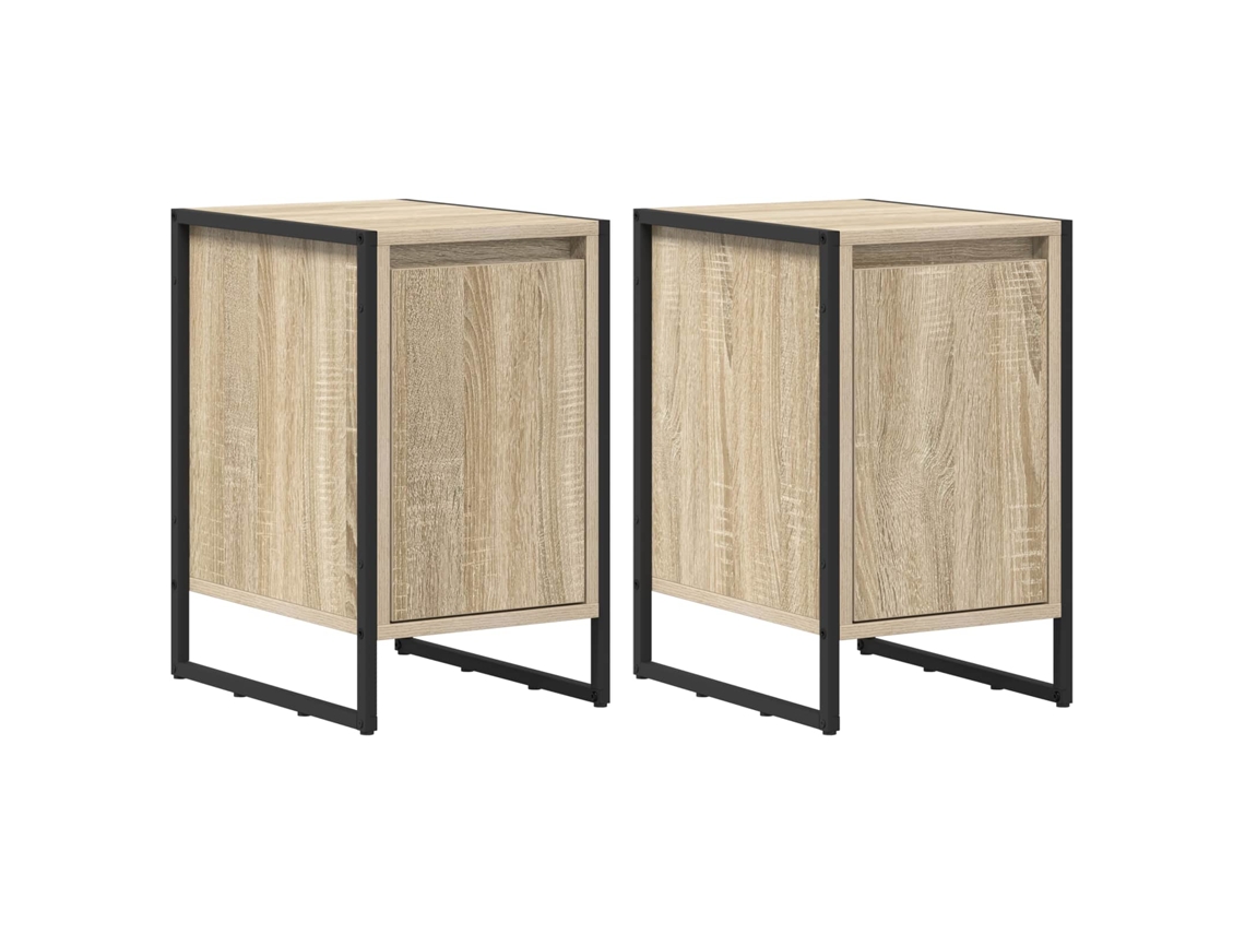 Maison Exclusive - Mesa De Noche 2 Pcs Sonoma 39,5 X 30 X 50 Cm