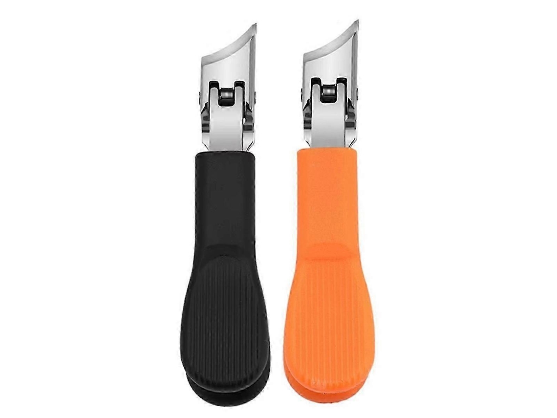 Cortauñas para hombre en acero inoxidable duradero, cortauñas para los pies a prueba de salpicaduras con mango largo en ángulo.