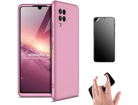 Kit Carcasa Y Protector Samsung A42 5G Ultimatte Slim Armor 360º Y Popsocket Rosa
