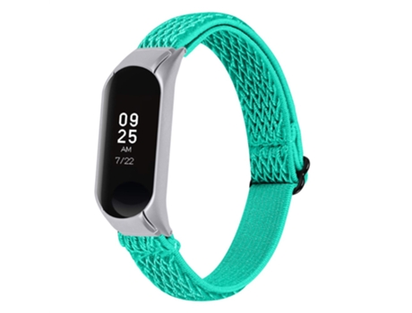 Correa de nailon lazo elástico elástico trenzado ajustable para Xiaomi Mi Band 7 - verde menta