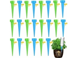 40 botellas de riego por goteo automático con válvulas para plantas y macetas de interior y exterior.