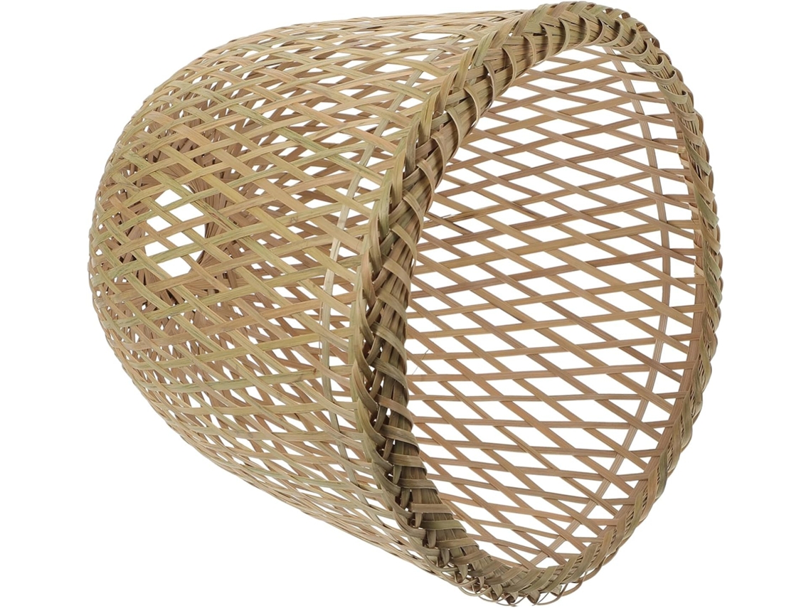 Lámpara De Techo Colgante De Bambú Tejido A Mano De 24 Cm Para Comedor, Estilo Rústico Natural.