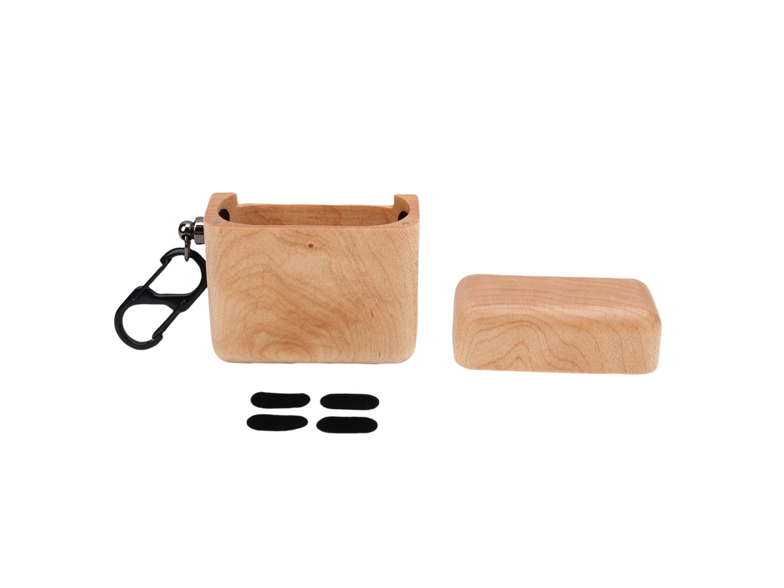 Cubierta De Funda De Carga Para Auriculares De Madera Pulida A Mano, Antideslizante De Nogal, Compatible Con Bose Quietcomfort Earbuds Ii