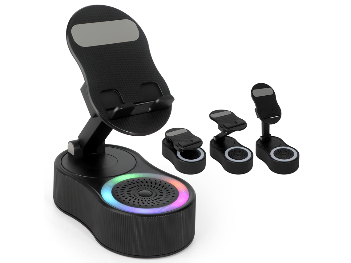 Regalo para hombres, San Valentín y Día del Padre, soporte para teléfono 5 en 1, altavoz Bluetooth, luz ambiental | Sin marca