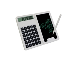 Calculadora plegable de 5 pulgadas con pantalla LCD para escribir y estudiar, en blanco. Sfushos (básica)