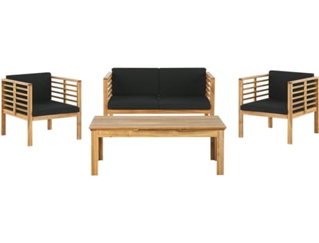 Conjunto de jardín de madera clara BELIANI Pacific