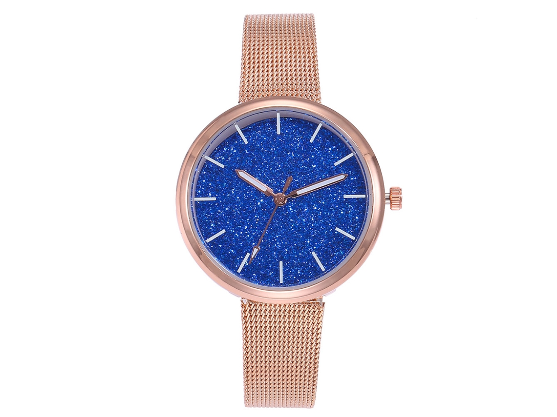 Reloj De Pulsera Vansvar Slim Para Mujer Con Malla Y Movimiento De Cuarzo - Azul
