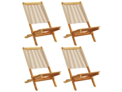 Maison Exclusive - Sillas De Jardín Plegables 4 Uds Madera Maciza Acacia Beige