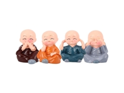Lindas Estatuillas De Pequeños Monjes, 4 Piezas, Artículo Decorativo De Resina Para Mesa, Ideal Para Dormitorio Y Oficina.