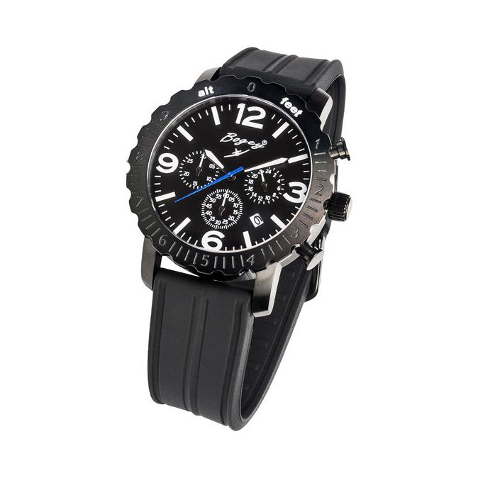 Reloj Bogey Bsfs005bwbk hombre para de cuarzo con correa caucho y nylon 44