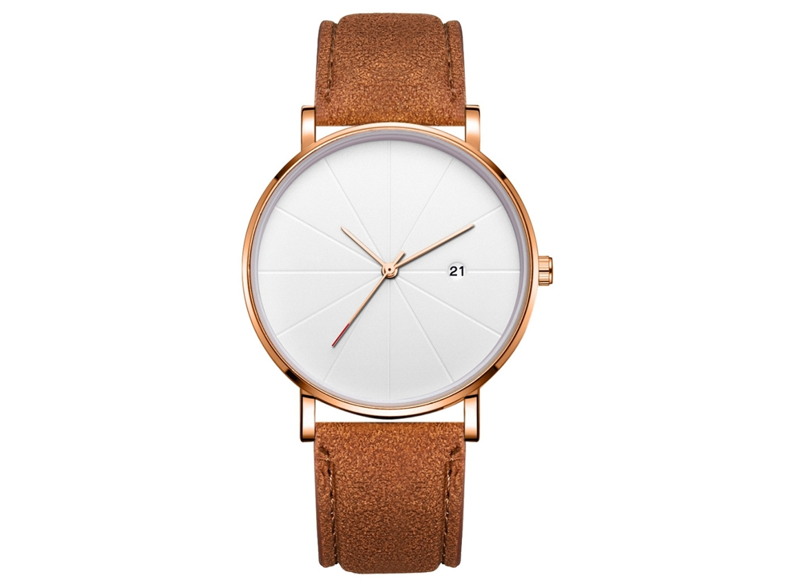 Relógio De Pulso Unissex Com Padrão Animal De Aço Rose Gold De Couro Analógico Quarz