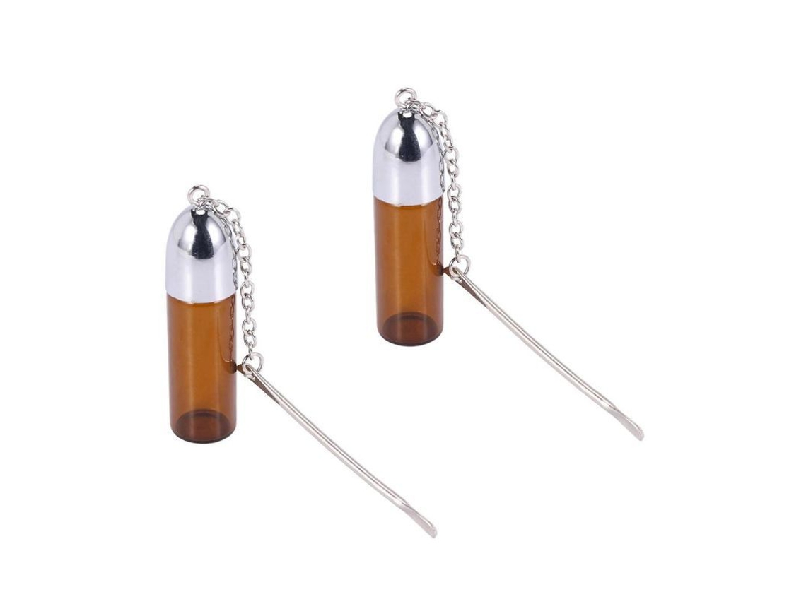 2026-2x Botella Vidrio Vacia Para Raspaditas Con Cuchara Metal Y Tapa Giratoria Aleatoria Wwy Color Aleatorio