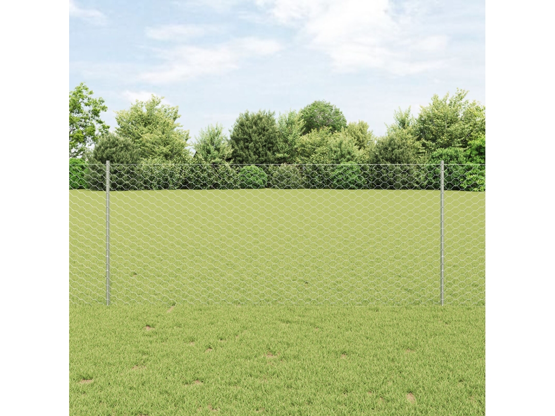 10 postes de cerca de canal en U de 100 cm de acero galvanizado, poste de cerca hexagonal de 1 x 10 m de acero galvanizado Lovely Home