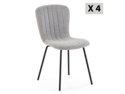 Conjunto de 4 Cadeiras Lucky Estofadas Cinza Claro VS VENTA-STOCK 46 x 57 x 85