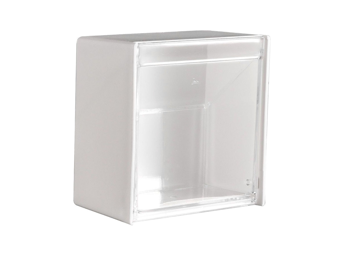 Caja de almacenamiento de pared para hisopos y discos de algodón.