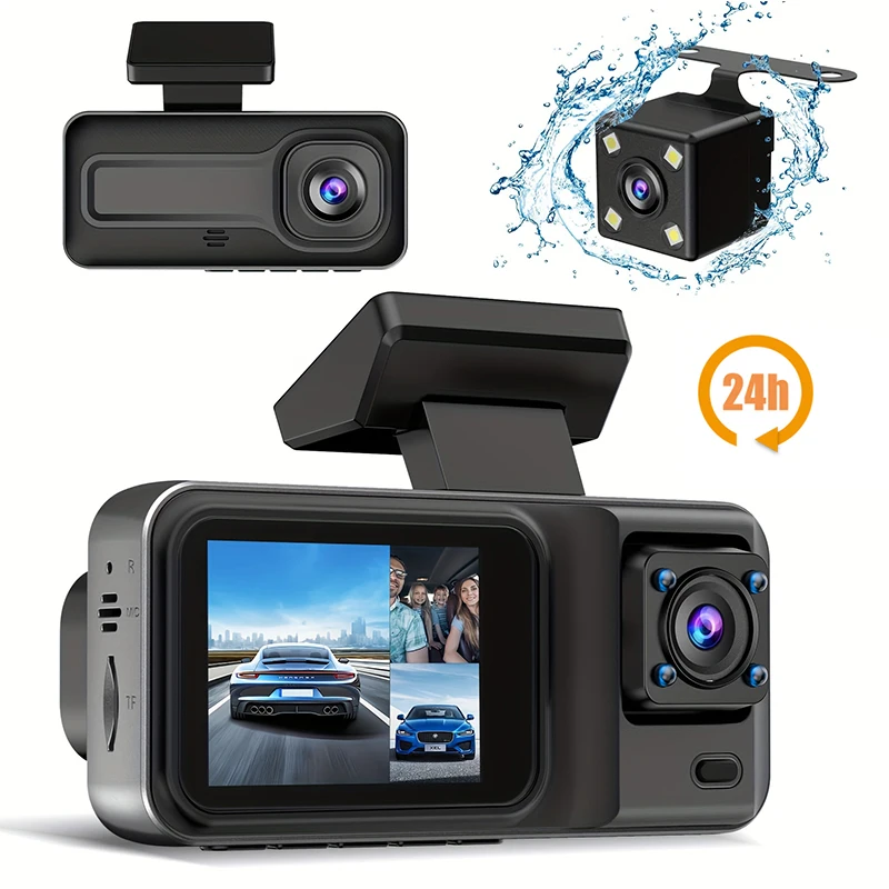 Cámara para coche con grabadora de vídeo 1080p (tarjeta SD de 64 GB)