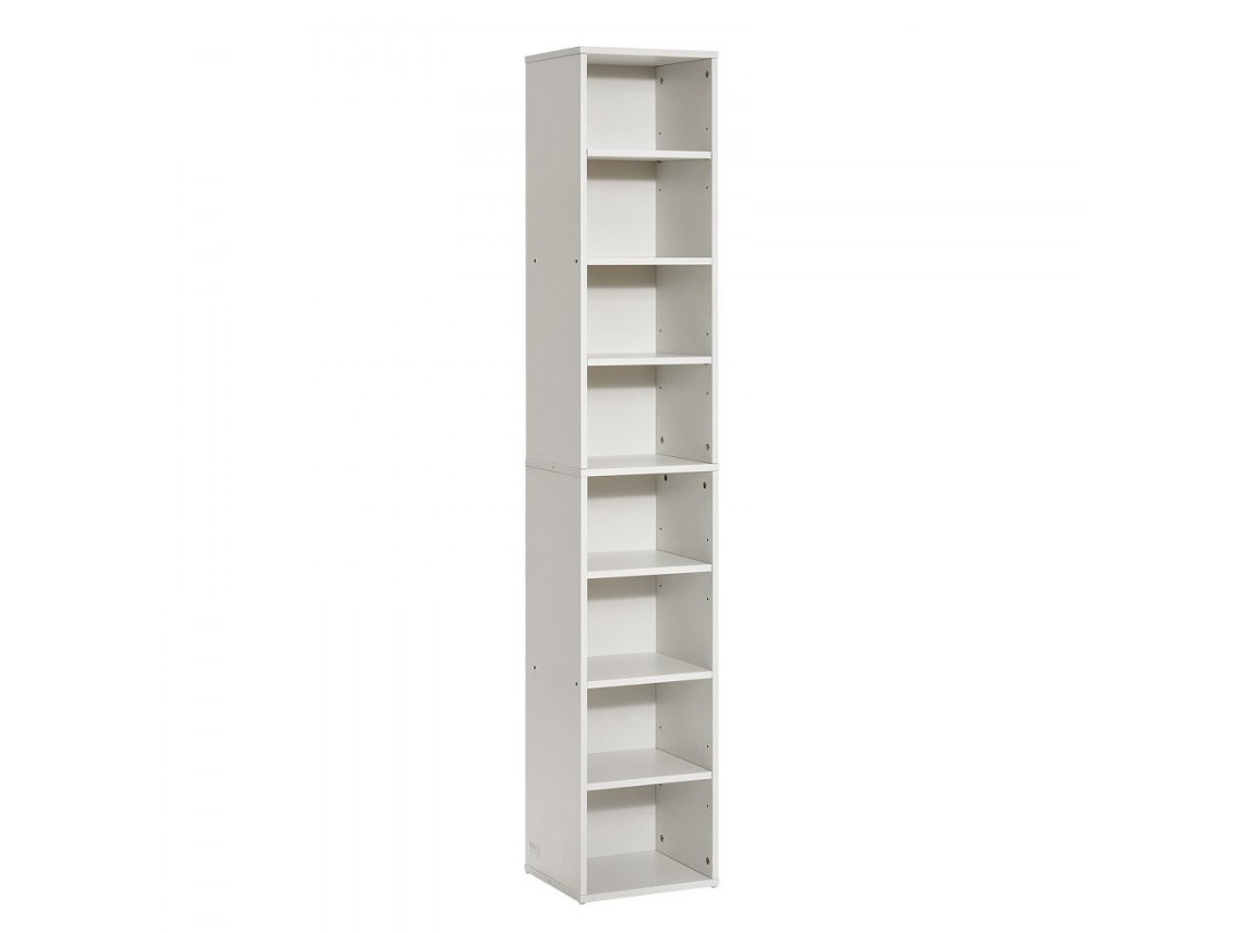 Estantería de Madera Blanca Ajustable con 8 Baldas Hasta 180cm Tekmaquinas