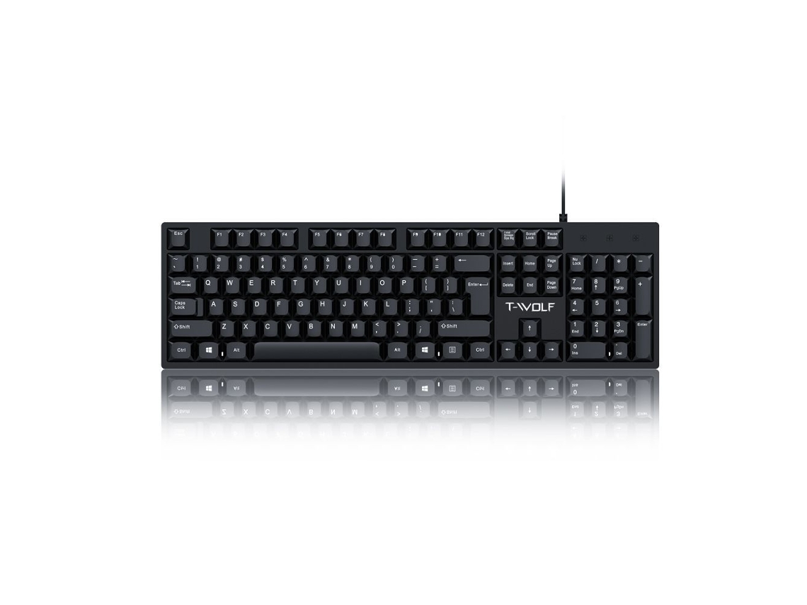 Teclado con cable Yuysan T15 para ordenador, USB, para oficina, comercial, cine mudo, teclado individual de 104 teclas