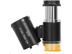 Kit De Mini Microscopio Portátil De Bolsillo Con Aumento De 60x Para Uso En Laboratorio, Funciona Con Pilas.