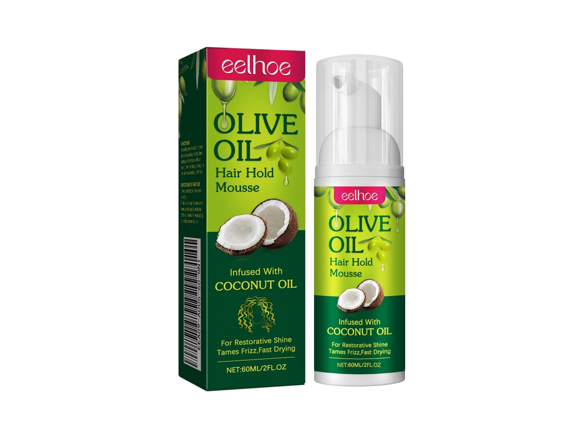 --Espuma para el cabello con aceite de oliva para rizos de cejas-