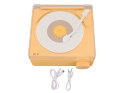 Relógio Despertador Com Alto-falante Bluetooth Estéreo Claro Design Retro Pequeno Para Quarto Amarelo