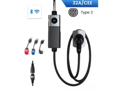 Mobibox Cargador Portátil T2 Trifásico Regulable de 6A a 32A 22Kw Kit Wi-Fi Pt Plus Maleta I9CHARGE