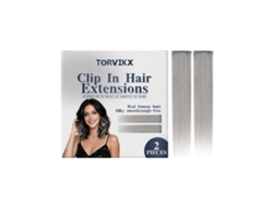 Extensiones de cabello de clip color gris plateado de primera calidad