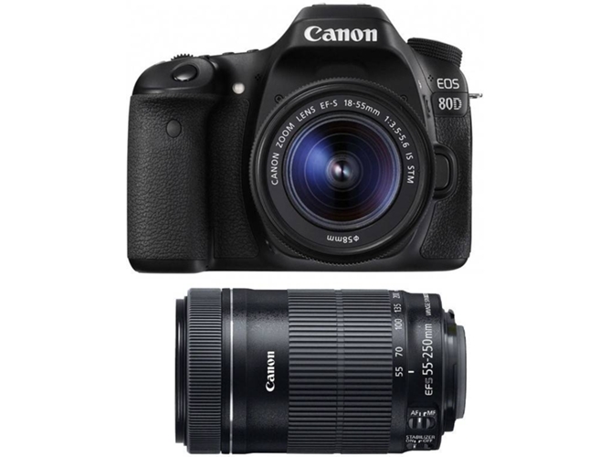 Kit Cámara CANON EOS 80D + 18-55 IS STM + 55-250 IS STM (APS-C)