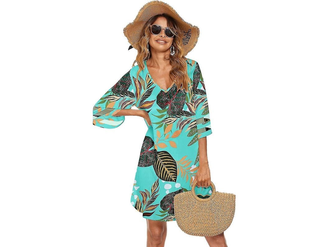 2026-sutiendo De Baño Para Mujer V Neck Verano Bikini Casual Suelta Vestido De Playa