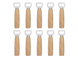 10 abridores de botellas de madera con mango de acero inoxidable para cocina, bar y restaurante Kofihety