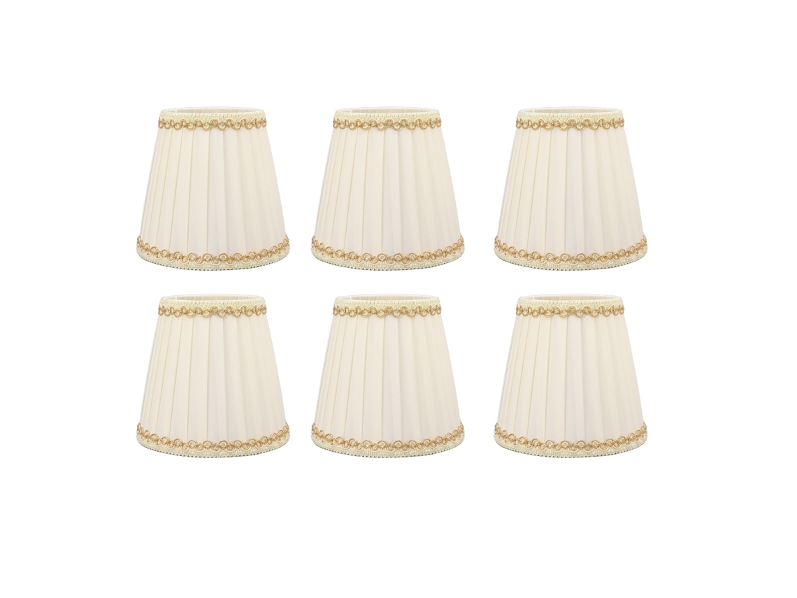 2026-6 Piezas De Abat-jour Pequeño Estilo Moderno De Tela Clip Para Lámpara De Mesa Pared Candelabro