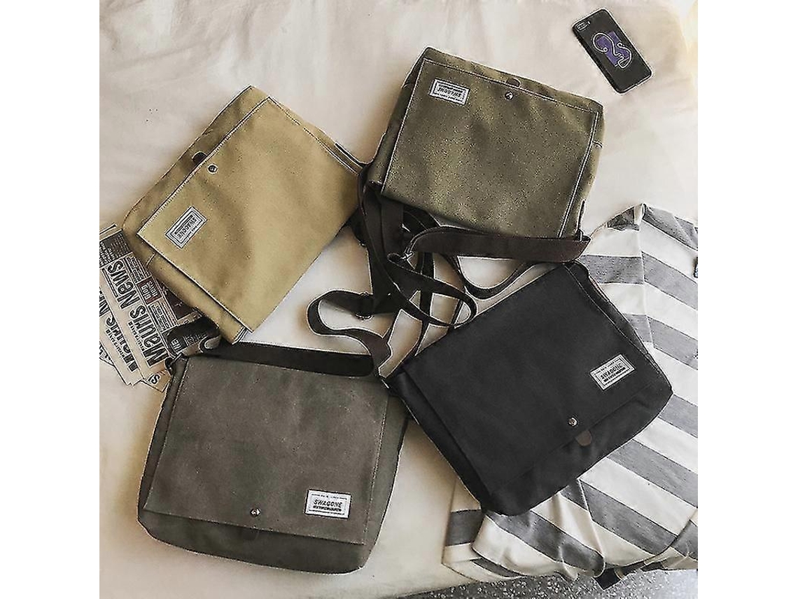 Bolsos de hombre, bolsos de hombro, bolsos de lona, bolsos casuales tipo mensajero, bolsos grandes, bolsos de gran capacidad, Lalamoli gris oscuro