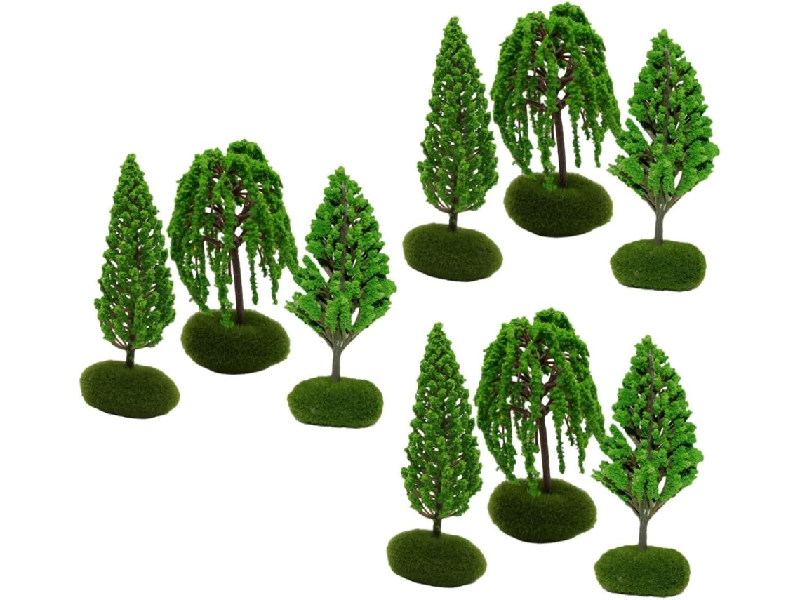 3 Juegos De Árboles Verdes En Miniatura, Modelo Realista, Decoración De Calles, Maquetas