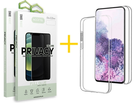 Carcasa + 2 Protectores de Pantalla para Samsung Galaxy S20 FE 5G ACCETEL Transparente Claro