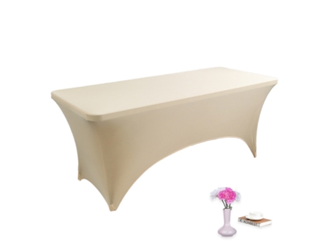Mantel ajustado Ropa de mesa para mesa rectangular de 6 pies - Cubierta de mesa de cama de masaje de licra elástica, champán