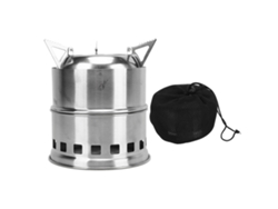 Estufa De Leña De Acero Inoxidable Para Exteriores, Ideal Para Acampar, Barbacoas Y Calefacción. Forma Redonda.