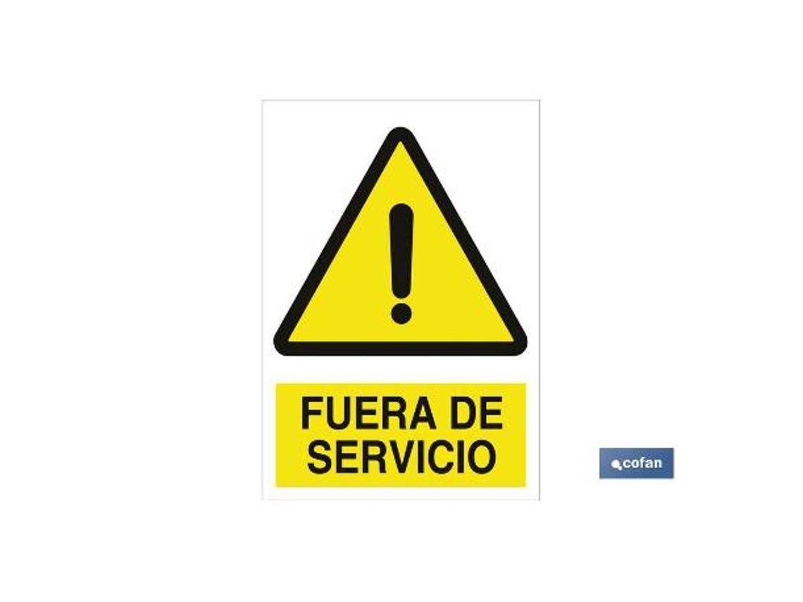 Señal adhesiva 148x105 fuera de servicio