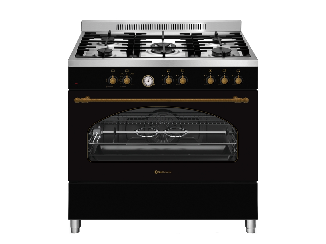 SOLTHERMIC Cocina de Gas Profesional Negra Rústica P9503Yewsa