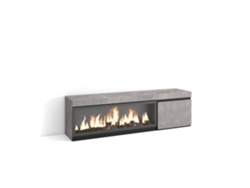 Mueble TV, Televisión, 160, Para TV hasta 65, Chimenea eléctrica XXL, Cemento SKRAUT HOME