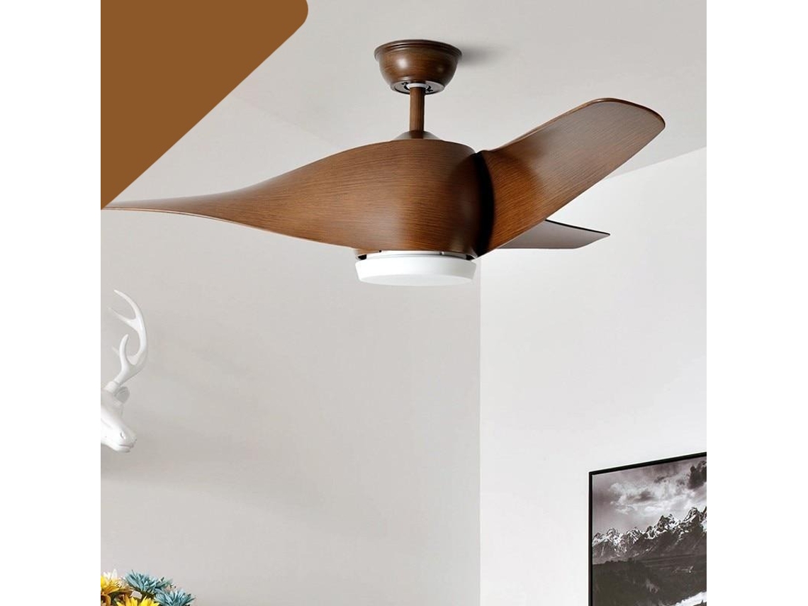 Danubio Pensionista asqueroso Ventilador de Techo SLOWMOOSE (Marrón - con Luz- 110-240V)