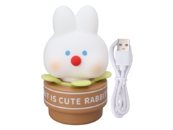 Lámpara de mesa infantil con diseño de conejo de dibujos animados, alimentación USB, 3 niveles de brillo.