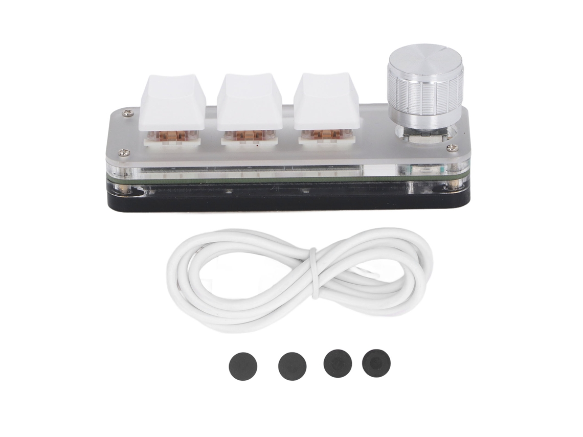 Mini teclado mecánico para juegos con 3 teclas, interruptores rojos, teclado RGB a prueba de polvo, cableado industrial
