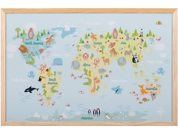 Pizarra BI-OFFICE Mapa del Mundo Zoo (60x40 cm - Magnético: Sí)