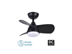 Ventilador Dc 24w Pirdo Negro 3 Aspas 60d 2400lm 6 Velocidades 3000-4500-6000k con remoto, memoria Y Temporizador FABRILAMP