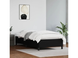 Estructura De Cama Sin Colchón Cuero Sintético Negro 90x190 Cm
