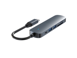 Hub Usb-c 6 En 1 Con Hdmi 4k, Pd De 100 W Y Adaptador Multipuerto Usb 3.0 Para Portátil Macbook (gris)