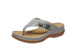 Sandalias de verano para mujer, cómodas, antideslizantes, planas, con cuña, estilo casual de playa, WKU 38, color gris.
