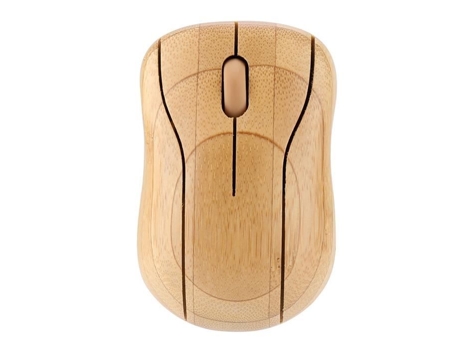 HURRISE Mouse 3 Teclas Ratón óptico de bambú liviano Ratón Impermeable para PC Teclado de computadora portátil